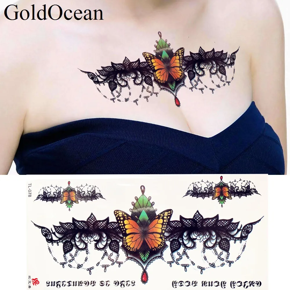 Blue Diamond Lace Jewel Temporary Tattoo Stickers Women Clavicle Body Chest Art Flash Tatoos Pendants Girls Fake Charm Tattoo
Blue Diamond Lace Jewel Temporary Tattoo Stickers Women Clavicle Body Chest Art Flash Tatoos Pendants Girls Fake Charm Tattoo