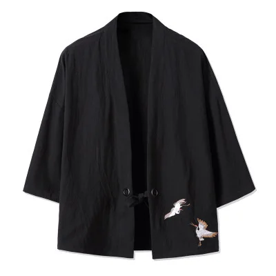 Summer Mens Japan Style Thin Kimono Jacket Cotton&Linen Loose Cardigan Male Casual Crane Pattern Plus Size Coat Windbreaker 5XL
Summer Mens Japan Style Thin Kimono Jacket Cotton&Linen Loose Cardigan Male Casual Crane Pattern Plus Size Coat Windbreaker 5XL