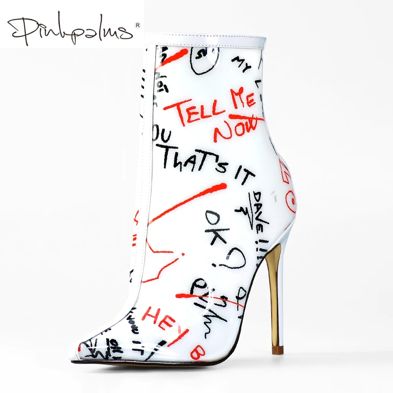 Pink Palms Ankle Boots for Women Spring Autumn High Heels Perspex Waterproof Shoes Clear PVC White Graffiti Women Ankle Boots
Pink Palms Ankle Boots for Women Spring Autumn High Heels Perspex Waterproof Shoes Clear PVC White Graffiti Women Ankle Boots