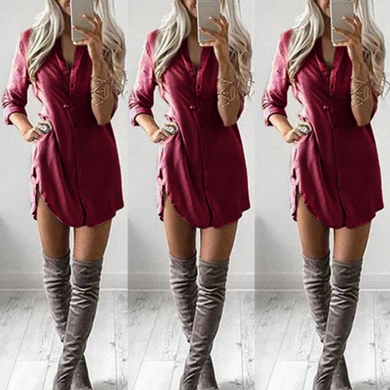 Casual Long Sleeve Loose Tops Women's Shirt Buttons Decoration Solid Colors Tops Shirts Autumn Clothes for Women
Casual Long Sleeve Loose Tops Women's Shirt Buttons Decoration Solid Colors Tops Shirts Autumn Clothes for Women