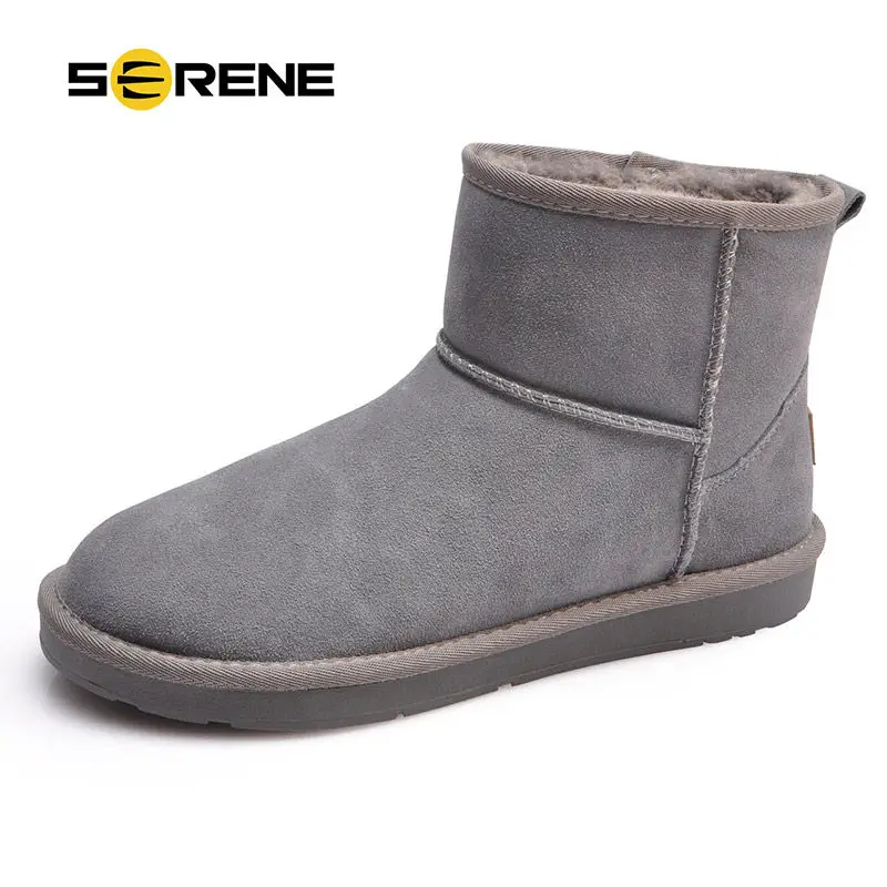 Спокойный зима Обувь на теплом меху зимние Мужские ботинки size38 44 Модные Замшевые
