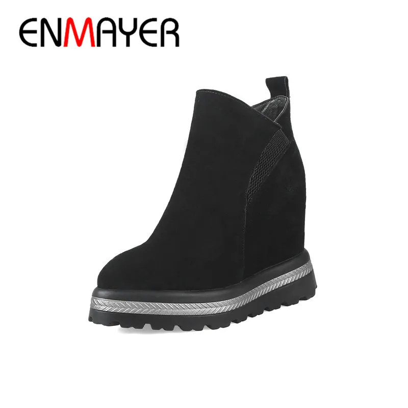 ENMAYER Winter Woman's Shoes Hight Increasing Ankle Boots Ladies Ship On Platform Shoes Fashion Wedges Boots Size 34-42 CY084
ENMAYER Winter Woman's Shoes Hight Increasing Ankle Boots Ladies Ship On Platform Shoes Fashion Wedges Boots Size 34-42 CY084