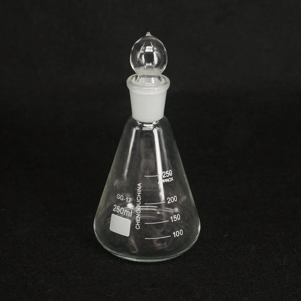 250 мл лабораторное боросиликатное стекло Erlenmeyer коническая колба с заземлением
250 мл лабораторное боросиликатное стекло Erlenmeyer коническая колба с заземлением