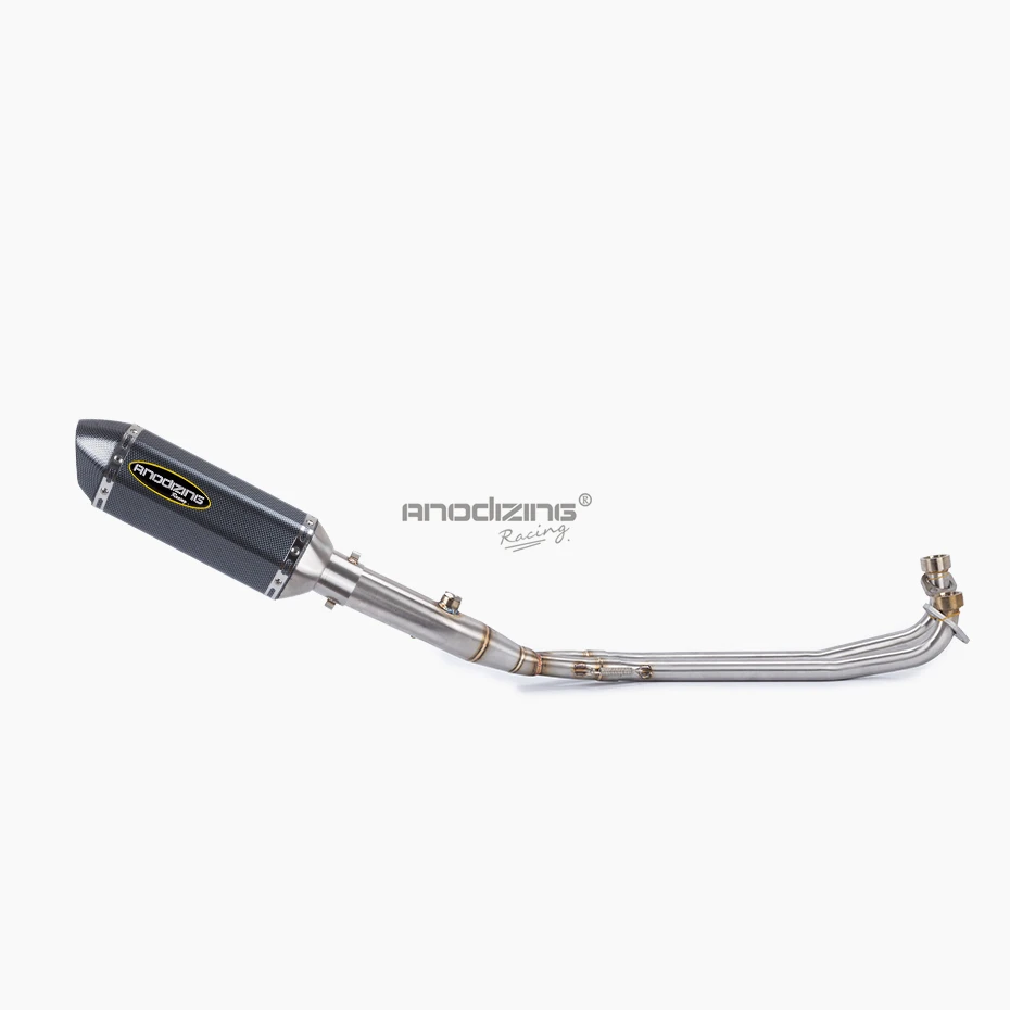 Full Exhaust System Slip on With Carbon Fiber Muffler For Yamaha YP500 T-MAX500 TMAX 500 2001 2002 2003 2004 2005-2007 | Автомобили и