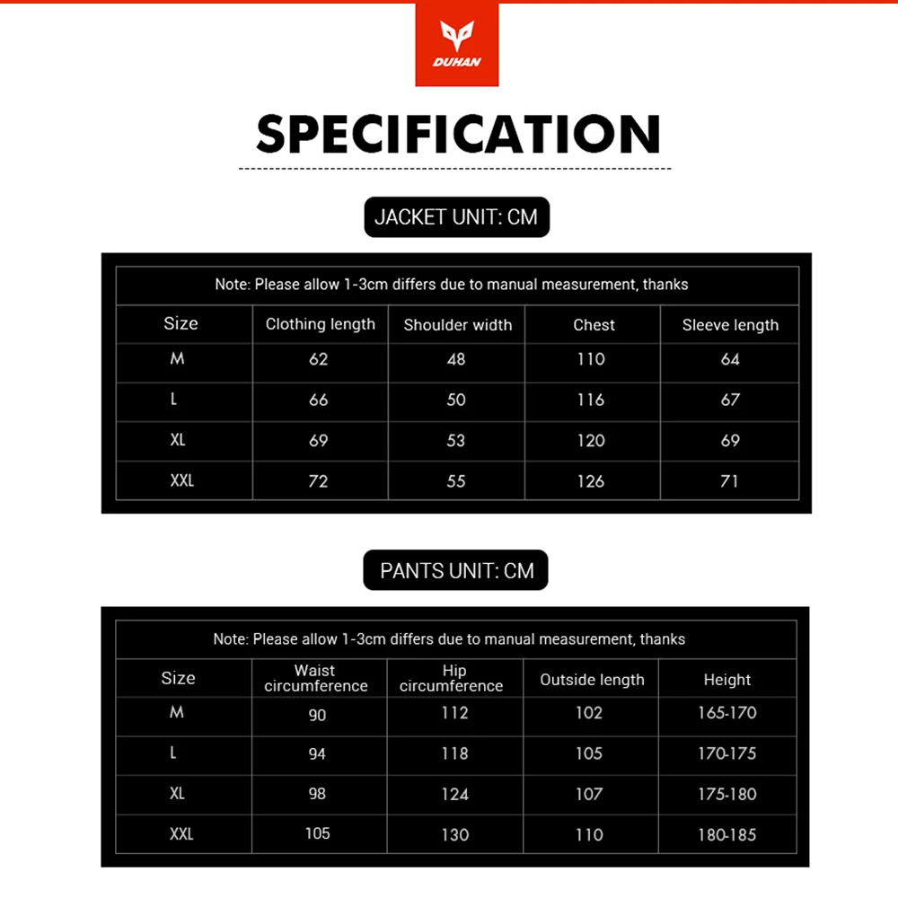 DUHAN Windproof Motorcycle Racing Suit Protective Gear Armor Motorcycle Jacket+Motorcycle Pants Hip Protector Moto Clothing Set
DUHAN Windproof Motorcycle Racing Suit Protective Gear Armor Motorcycle Jacket+Motorcycle Pants Hip Protector Moto Clothing Set