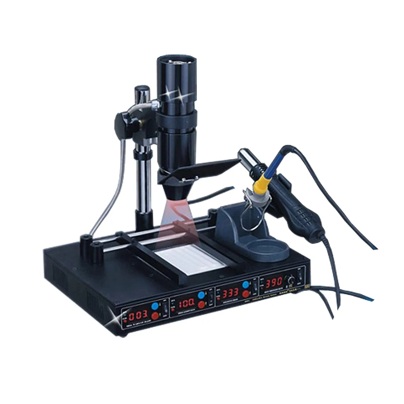 KADA 862D++ 4 in 1 Auto IRDA Infrared BGA Welding Rework Station Upper IR heating bottom pre heat hot air gun solder iron
KADA 862D++ 4 in 1 Auto IRDA Infrared BGA Welding Rework Station Upper IR heating bottom pre heat hot air gun solder iron