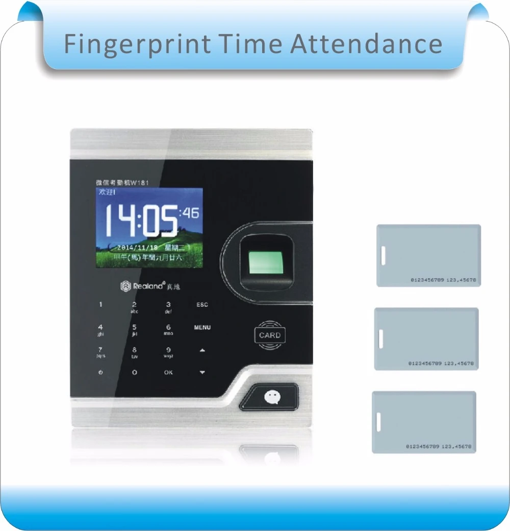 

W181 8 kinds language cloud service 2.8" Screen Biometric Fingerprint Time Attendance USB Office Time Recorder +10pcs RFID