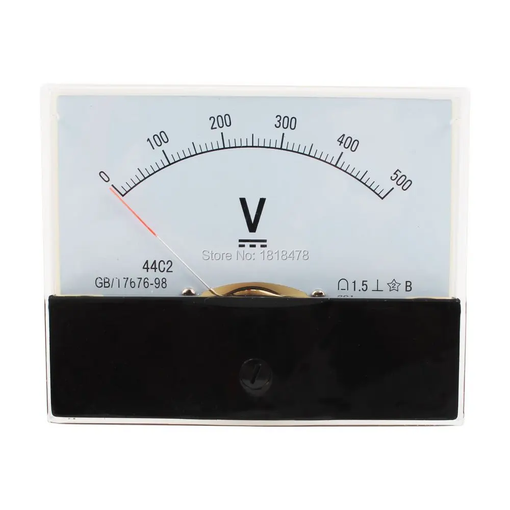 Class 1.5 DC 0-500V Analog Voltmeter Gauge Panel Volt Meter 44C2-500V 10V 20V 30V 50V 100V 150V 250V 300V
Class 1.5 DC 0-500V Analog Voltmeter Gauge Panel Volt Meter 44C2-500V 10V 20V 30V 50V 100V 150V 250V 300V