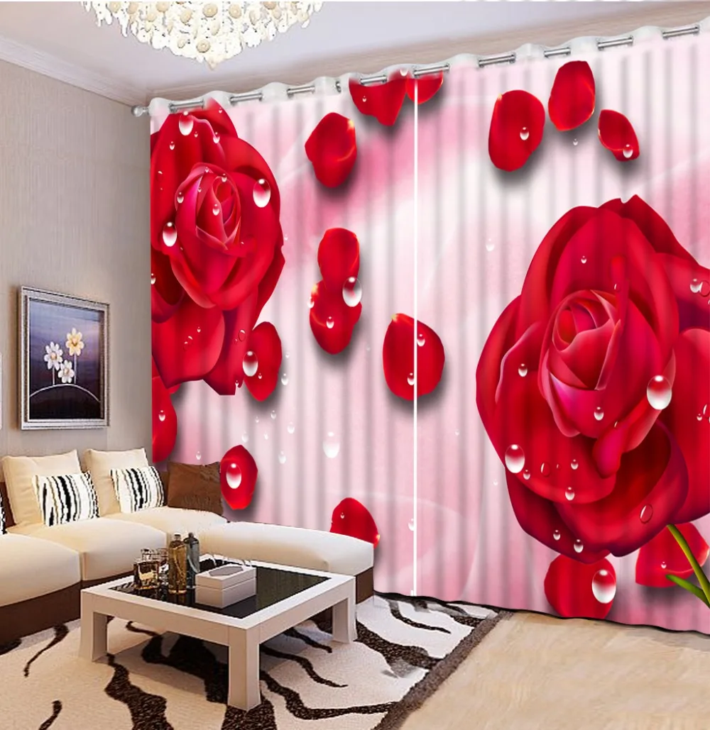 modern living room curtains Red rose Digital Print 3D Blackout Curtains For Living room
modern living room curtains Red rose Digital Print 3D Blackout Curtains For Living room