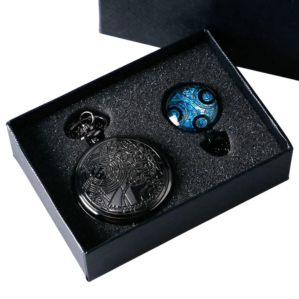 Antique Jewelry Sets Black Doctor Who Pocket Watch With Dr. Who Necklace Gift Box Gift for Womens Mens Gifts
Antique Jewelry Sets Black Doctor Who Pocket Watch With Dr. Who Necklace Gift Box Gift for Womens Mens Gifts