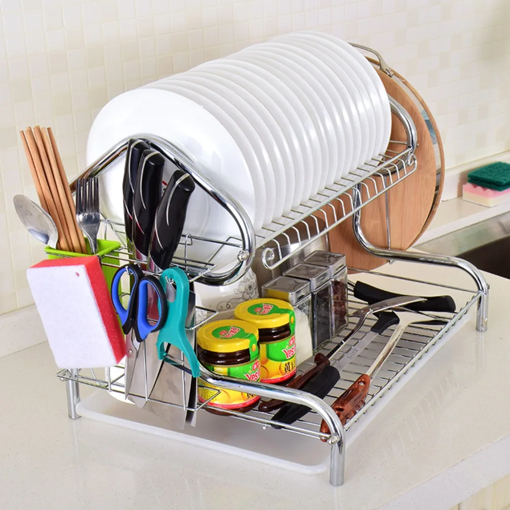 Stainless Steel 3-Tier Stainless Steel Plate/Tray Dish Cup Drainer Rack Drip Cutlery Holder Organzie W/Tray
Stainless Steel 3-Tier Stainless Steel Plate/Tray Dish Cup Drainer Rack Drip Cutlery Holder Organzie W/Tray