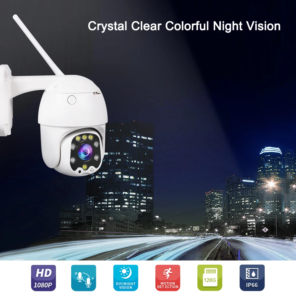 WiFi IP Security Camera 1080P Home Surveillance Camera Pan/Tilt/Zoom Camera Night Vision Two-way Audio Motion Detection Suitable
WiFi IP Security Camera 1080P Home Surveillance Camera Pan/Tilt/Zoom Camera Night Vision Two-way Audio Motion Detection Suitable