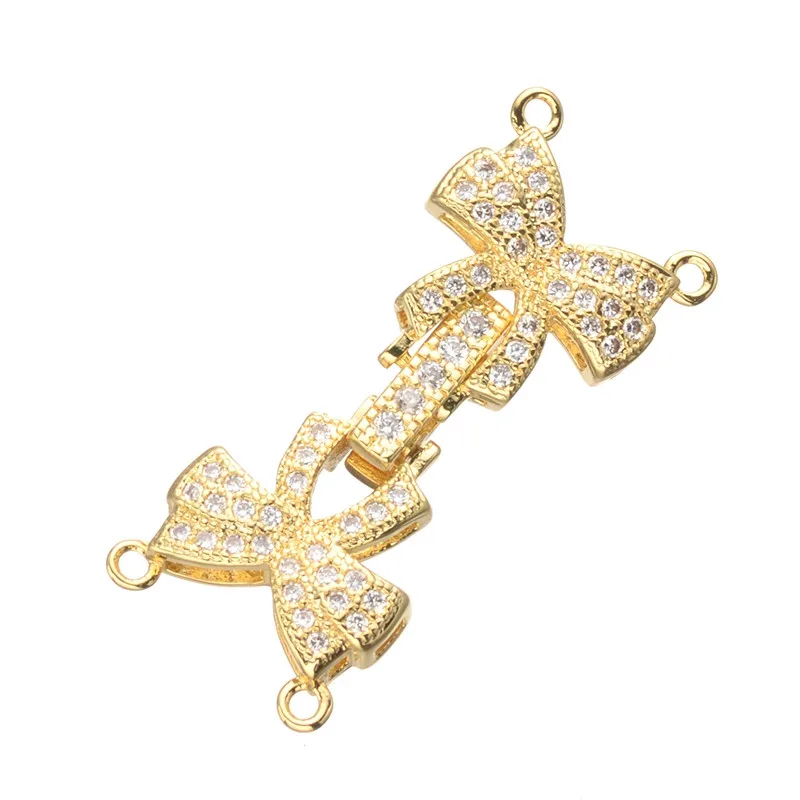 Luxury CZ Rhinestone Double Bowknot Clasps Connectors Fit For Hand Made DIY Multi-Strand Pearls Necklace Bracelet Accessories
Luxury CZ Rhinestone Double Bowknot Clasps Connectors Fit For Hand Made DIY Multi-Strand Pearls Necklace Bracelet Accessories