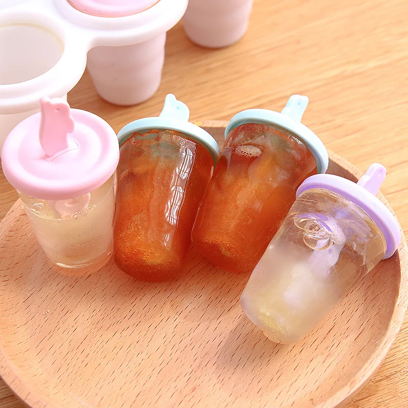 

Cute Ice Cream Popsicle Molds DIY Cooking Tools Reusable DIY Frozen Ice Cream Pop Baking Jelly Moulds Two Style