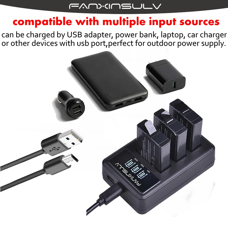 5 Pcs AHDBT 501 Hero5 Battery + USB LED 3-Port Charger with Type C Port for GoPro 2018 Hero 5 GoPro Hero 6 Hero7 Camera Battery
5 Pcs AHDBT 501 Hero5 Battery + USB LED 3-Port Charger with Type C Port for GoPro 2018 Hero 5 GoPro Hero 6 Hero7 Camera Battery