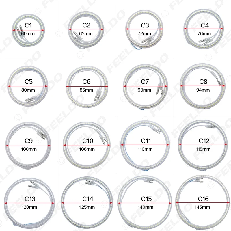 FEELDO 1PC White Car SMD Angel Eyes Light Halo Ring For All Cars Autos Headlight Multi-Size #AM1445
FEELDO 1PC White Car SMD Angel Eyes Light Halo Ring For All Cars Autos Headlight Multi-Size #AM1445