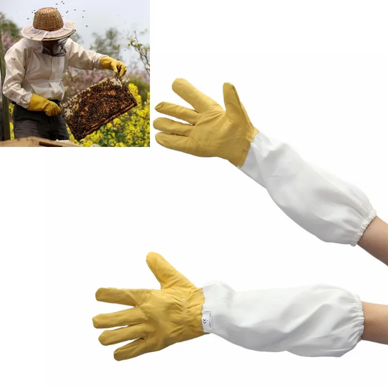 Protective Beekeeping Gloves Goatskin Bee Keeping with Vented Long Sleeves Yellow+White L Sheepskin Ventilation Fabric
Protective Beekeeping Gloves Goatskin Bee Keeping with Vented Long Sleeves Yellow+White L Sheepskin Ventilation Fabric