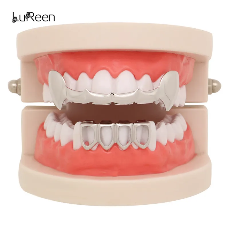 LuReen Fashion Gold Sliver Color Hollow Teeth Grillz Mold Kit Top Bottom Dental Grills Tooth Cap Vampire Fangs Mouth Jewelry
LuReen Fashion Gold Sliver Color Hollow Teeth Grillz Mold Kit Top Bottom Dental Grills Tooth Cap Vampire Fangs Mouth Jewelry