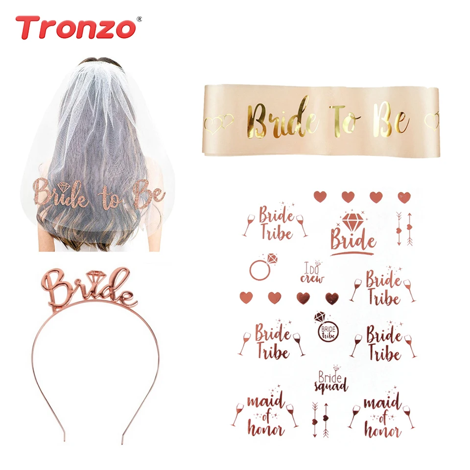 Tronzo Bride To Be Bachelorette Pary Wedding Veil Temporary Team Bride Tattoo Sticker Crown Headband Bridal Shower Party Favors
Tronzo Bride To Be Bachelorette Pary Wedding Veil Temporary Team Bride Tattoo Sticker Crown Headband Bridal Shower Party Favors