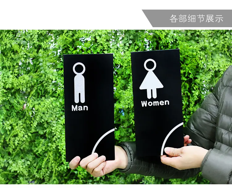 3D Wall Floating Toilet Sign Board Toilet Sign Door Men Women Wash Room WC Indicator Guide Plate Wall Mounted Signage Acrylic
3D Wall Floating Toilet Sign Board Toilet Sign Door Men Women Wash Room WC Indicator Guide Plate Wall Mounted Signage Acrylic