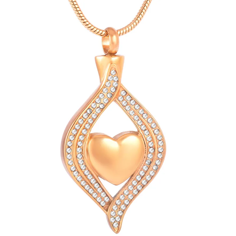 IJD8111 Golden Heart in Teardrop Stainless Steel Keepsake Funeral Jewelry Cremation Urn Ash Pendant Necklace with Snake Chain
IJD8111 Golden Heart in Teardrop Stainless Steel Keepsake Funeral Jewelry Cremation Urn Ash Pendant Necklace with Snake Chain