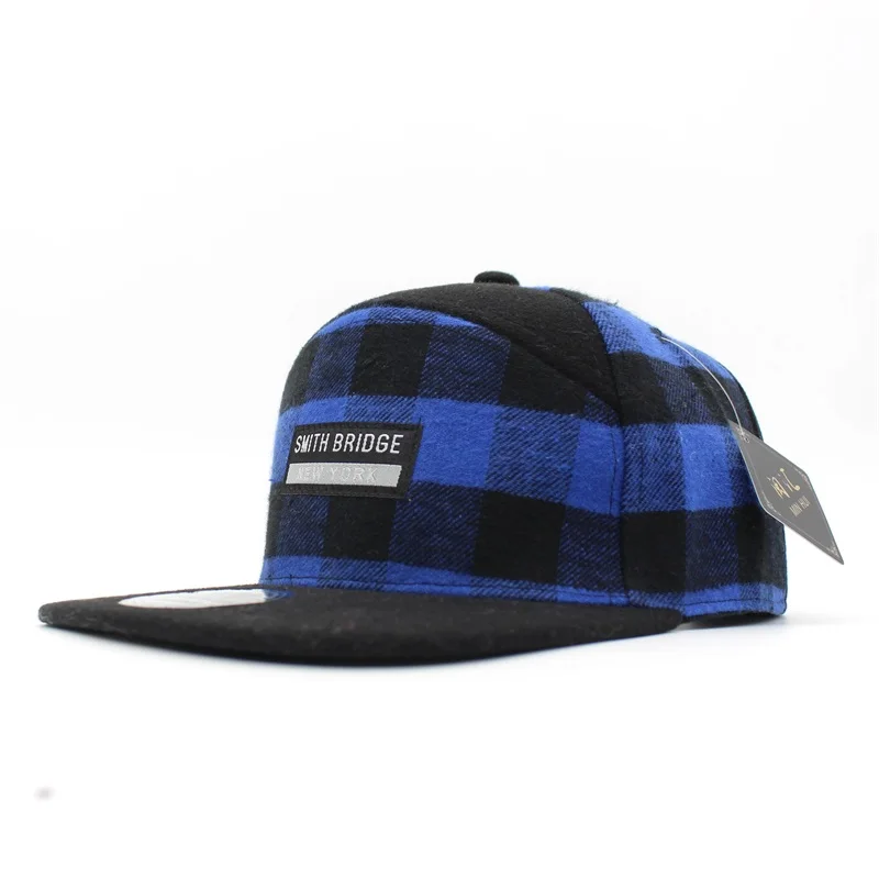 Minhui Plaid Snapback Men Women Baseball Caps Casquette Letters Gorras Planas Flat Hat for Men