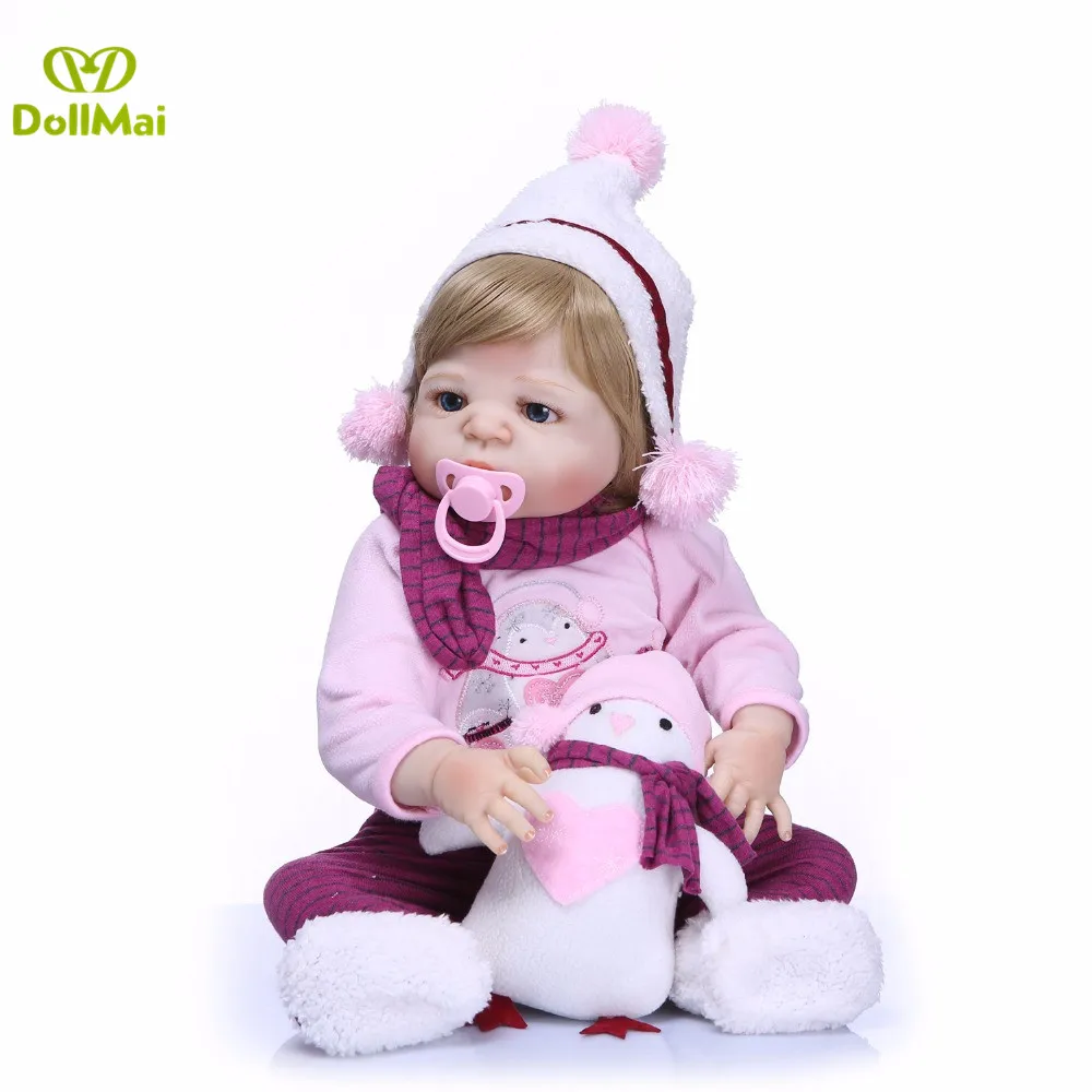 55cm Full Body Silicone Reborn Toys 22inch Newborn blonde hair Babies Dolls Bathe Toy Play House fashion bedtime girl Toy Doll
55cm Full Body Silicone Reborn Toys 22inch Newborn blonde hair Babies Dolls Bathe Toy Play House fashion bedtime girl Toy Doll