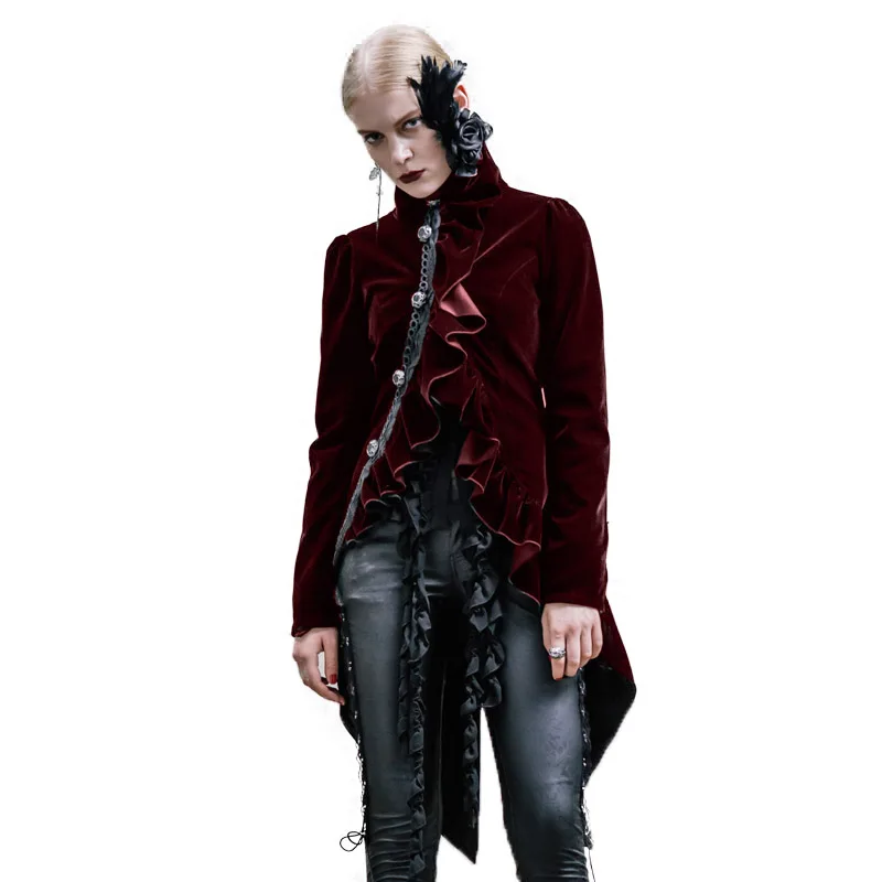 Devil Fashion Women's Long Sleeve Black Red Jacket Single Breasted Palace Coats And Jackets Female Dovetail Slim Fit Clothing
Devil Fashion Women's Long Sleeve Black Red Jacket Single Breasted Palace Coats And Jackets Female Dovetail Slim Fit Clothing