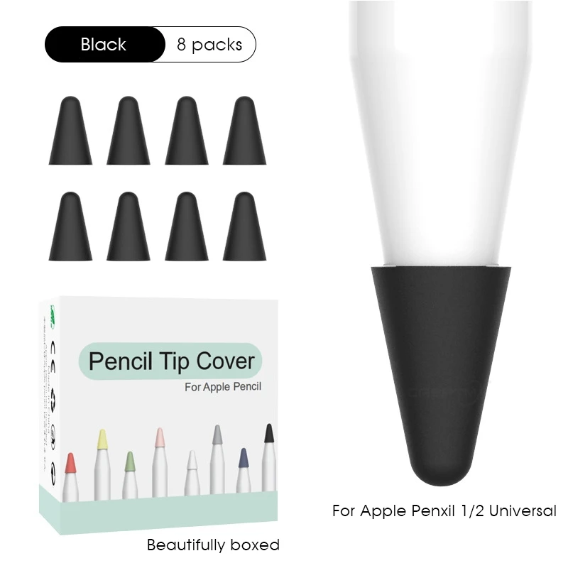 Силиконовый сменный наконечник 8 шт. перо защитный чехол для Apple Pencil 1 го 2