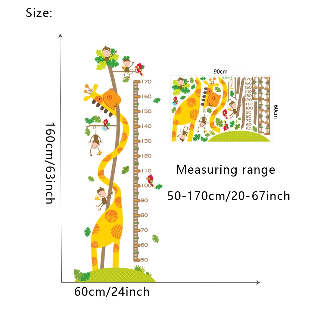 Cartoon Giraffe Eco-friendly Height Measure Wall Stickers Kindergarten Kids room Bedroom Removable Art Decals Murals Home Decor
Cartoon Giraffe Eco-friendly Height Measure Wall Stickers Kindergarten Kids room Bedroom Removable Art Decals Murals Home Decor