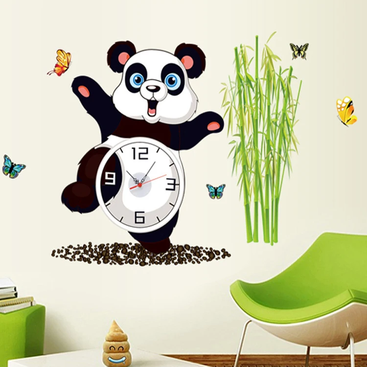 Новинка 2 предмета 68*90 см креативные часы с животными "Панда" настенные