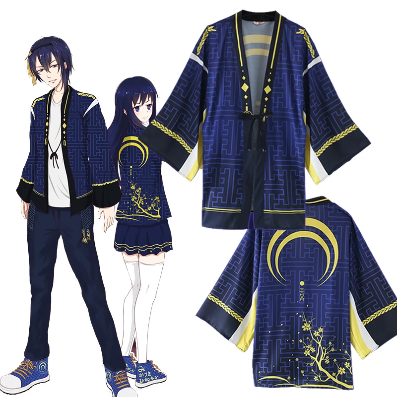 Аниме игры Touken Ranbu Mikazuki Munechika Костюмы для косплея кимоно унисекс юката верхняя
