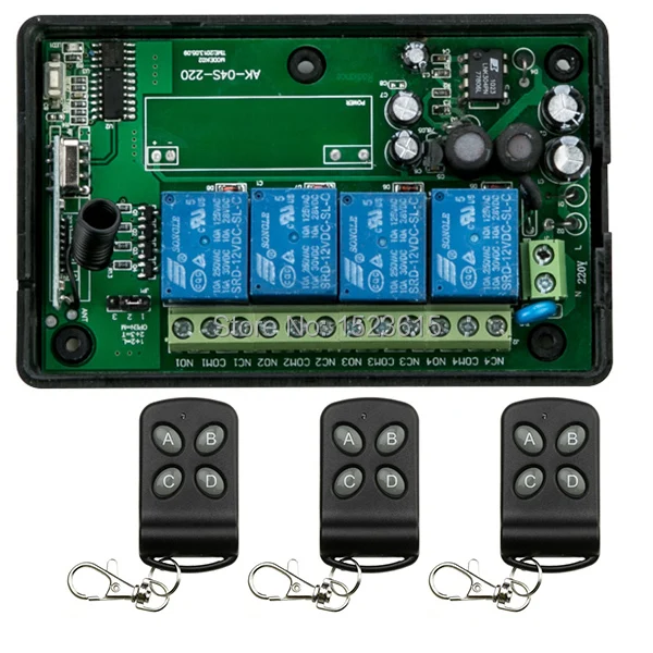 Smart Home 85v~250V 110V 220V 4CH RF Wireless Remote Control Relay Switch Security System Garage Doors,Gate Electric Doors
Smart Home 85v~250V 110V 220V 4CH RF Wireless Remote Control Relay Switch Security System Garage Doors,Gate Electric Doors