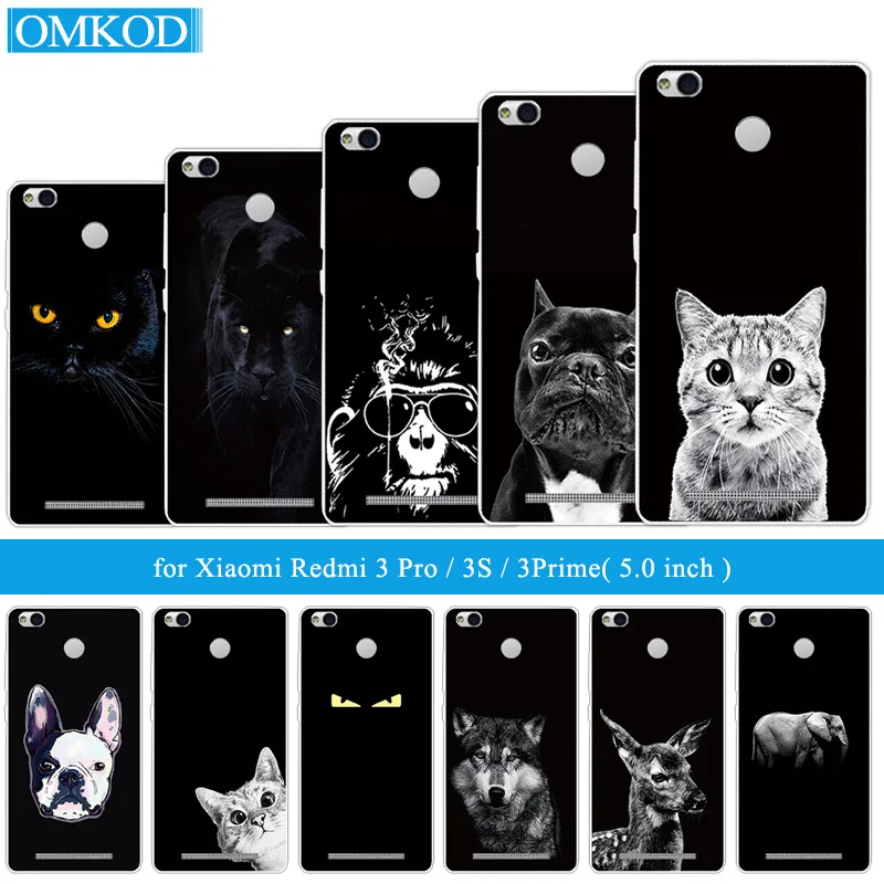 Для Coque Xiaomi Redmi 3 S Gloomy чехол для 5 0 "прозрачный ТПУ силиконовый Pro Hongmi черный