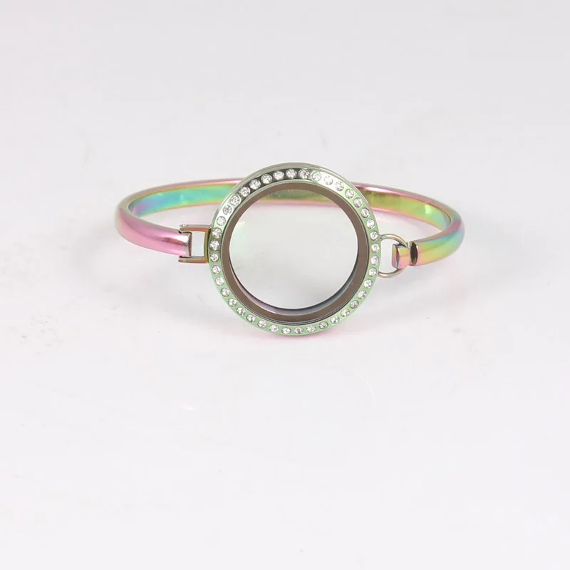 Rainbow Crystal Stainless Steel Floating Locket Bangles Round Screw Plain Floating Living Locket Bracelets Bangles 6pcs
Rainbow Crystal Stainless Steel Floating Locket Bangles Round Screw Plain Floating Living Locket Bracelets Bangles 6pcs