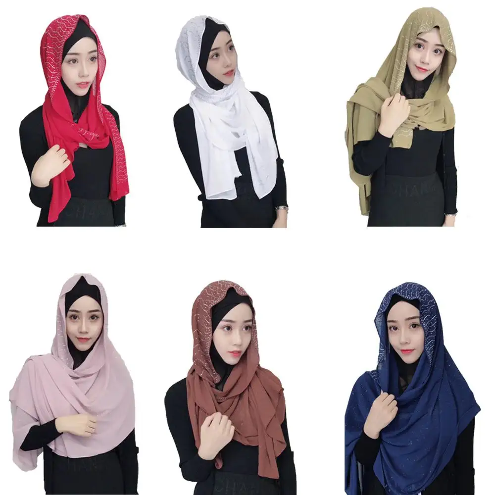 Chiffon Scarf Long Hijab Shawl Wrap Glitter Muslim Women Headwear Scarves Stoles Rhinestone Long Scarf Turban Islamic Headscarf
Chiffon Scarf Long Hijab Shawl Wrap Glitter Muslim Women Headwear Scarves Stoles Rhinestone Long Scarf Turban Islamic Headscarf