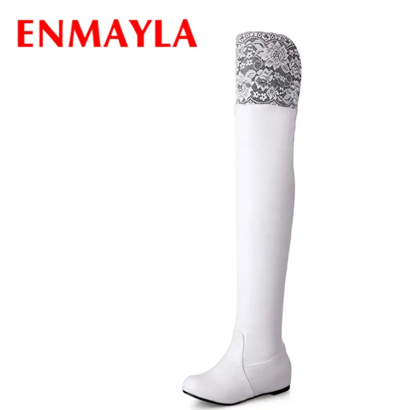 ENMAYLA Round Toe Over-the-Knee Boots Women Sexy Lace Thigh High Boots Women Black White Shoes Woman Flats Long Boots
ENMAYLA Round Toe Over-the-Knee Boots Women Sexy Lace Thigh High Boots Women Black White Shoes Woman Flats Long Boots