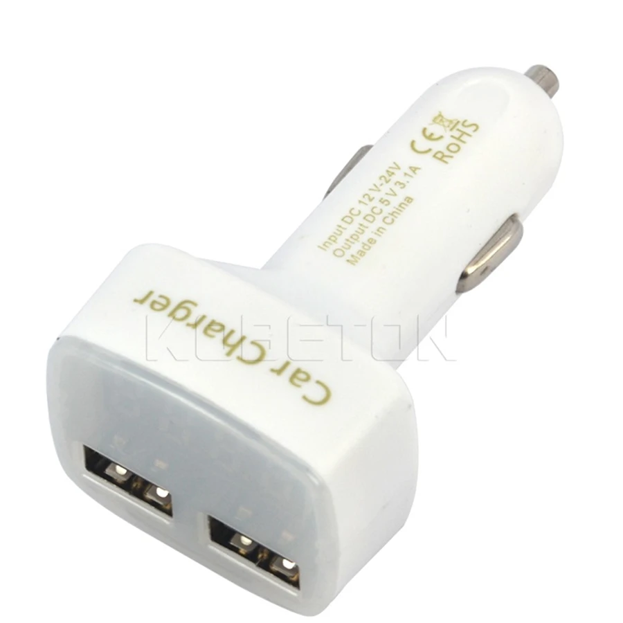 Автомобильное зарядное устройство с 2 портами USB и выходом макс. 3 1 А быстрая