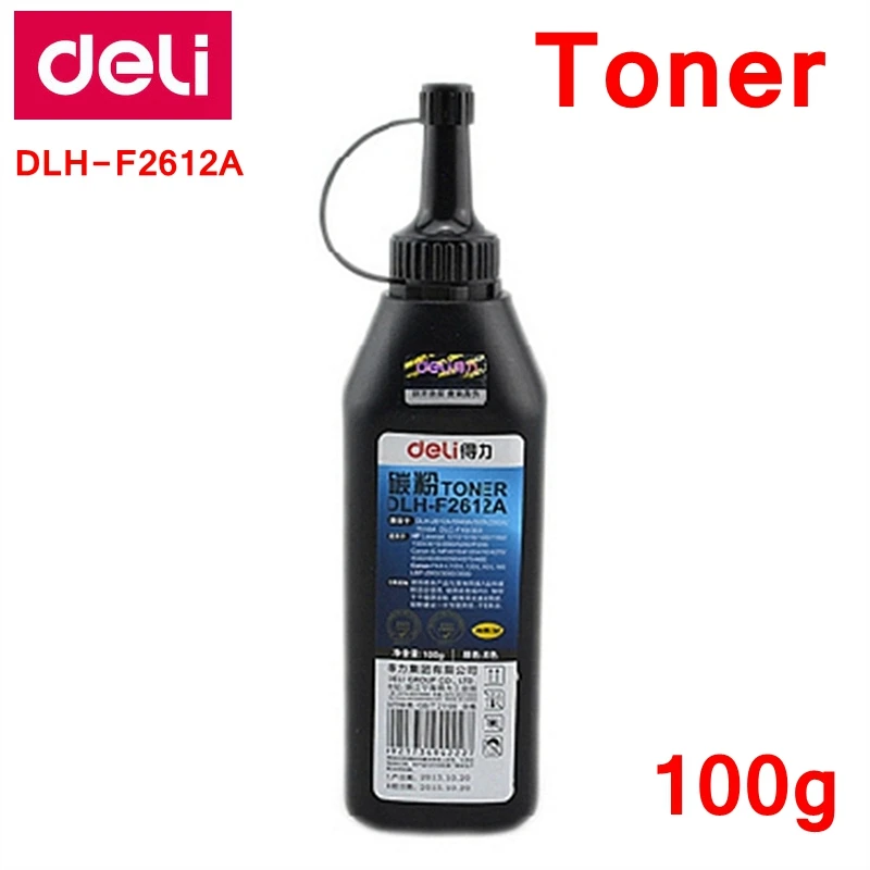 Deli DLH-F2612A Toner Powder 100g Applicable Printers HP Laserjet 1010/1018/1020/1160/1320/3015/5200 Canon IC MF 4010/4120/4270
Deli DLH-F2612A Toner Powder 100g Applicable Printers HP Laserjet 1010/1018/1020/1160/1320/3015/5200 Canon IC MF 4010/4120/4270