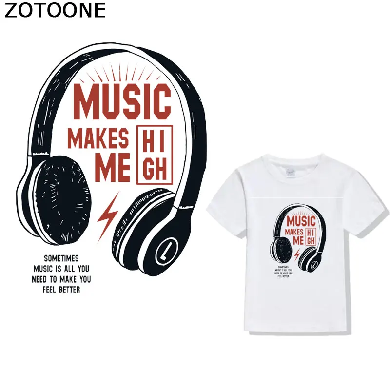 ZOTOONE Cartoon headphone T-shirt pattern heat transfer offset patch iron decorative patch on DIY clothing transfer pape D
ZOTOONE Cartoon headphone T-shirt pattern heat transfer offset patch iron decorative patch on DIY clothing transfer pape D