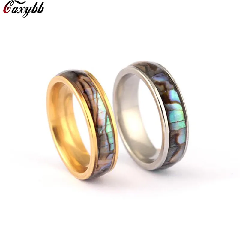 Кольцо из нержавеющей стали в виде абалона для влюбленных пар обручальное кольцо
