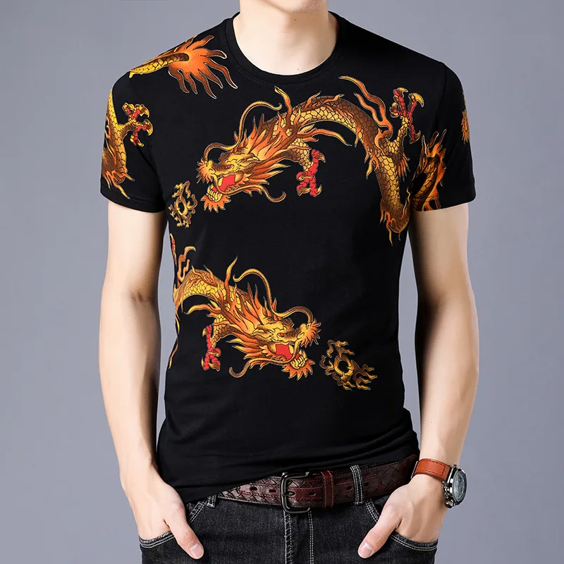 Chinese style dragon totem pattern printing fashion short sleeve t shirt Summer 2018 New quality silk cotton t shirt men M-XXXL
Chinese style dragon totem pattern printing fashion short sleeve t shirt Summer 2018 New quality silk cotton t shirt men M-XXXL