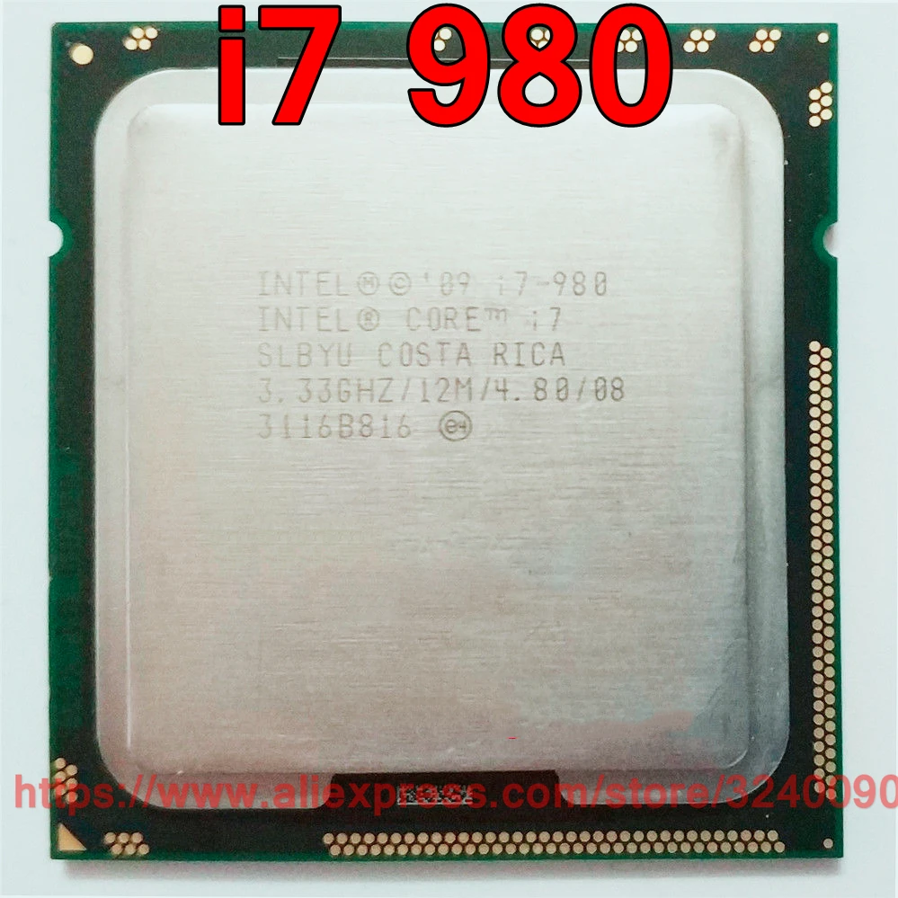 Оригинальный процессор Intel CPU Core i7 980 Процессор Extreme Edition 3 33 ГГц 12 МБ 6 ядерный