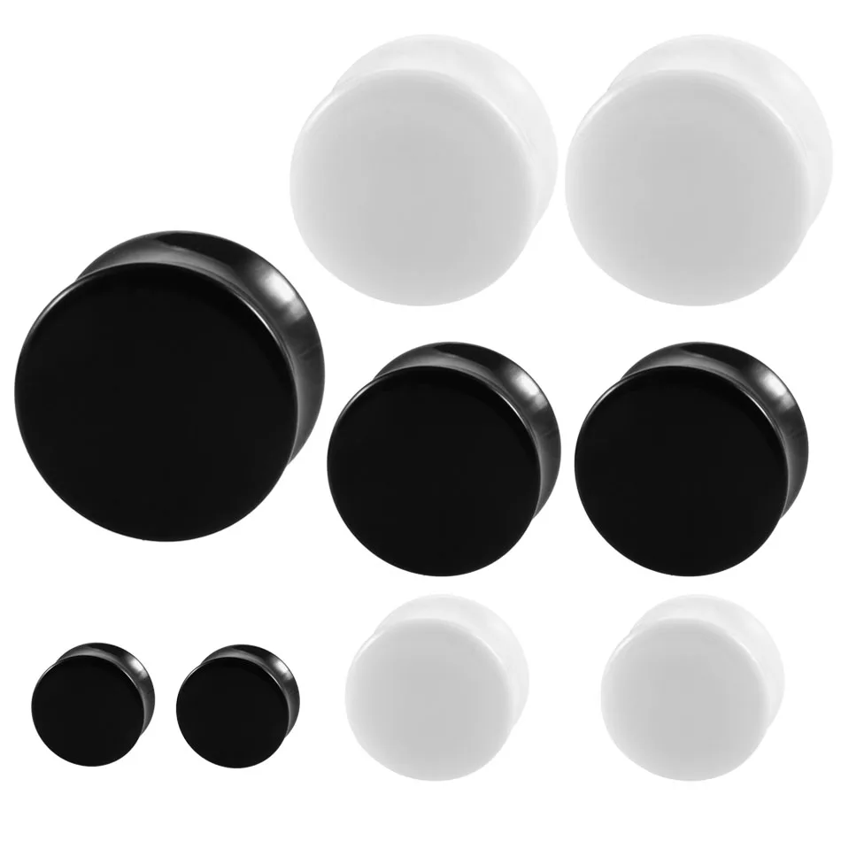Pair White&Black Acrylic Ear Tunnel Plug Simple Styles Ear Gauges Piercing Double Curved Saddle Expander Stretcher Body Jewelry
Pair White&Black Acrylic Ear Tunnel Plug Simple Styles Ear Gauges Piercing Double Curved Saddle Expander Stretcher Body Jewelry