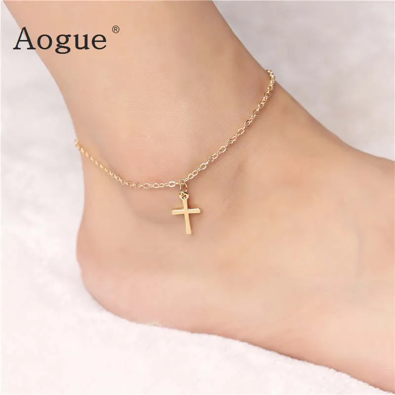 New Summer Fashion Anklet Simple Gold Color Crosses Charm Anklets Personality Wild Popular Lady Legs Jewelry
New Summer Fashion Anklet Simple Gold Color Crosses Charm Anklets Personality Wild Popular Lady Legs Jewelry