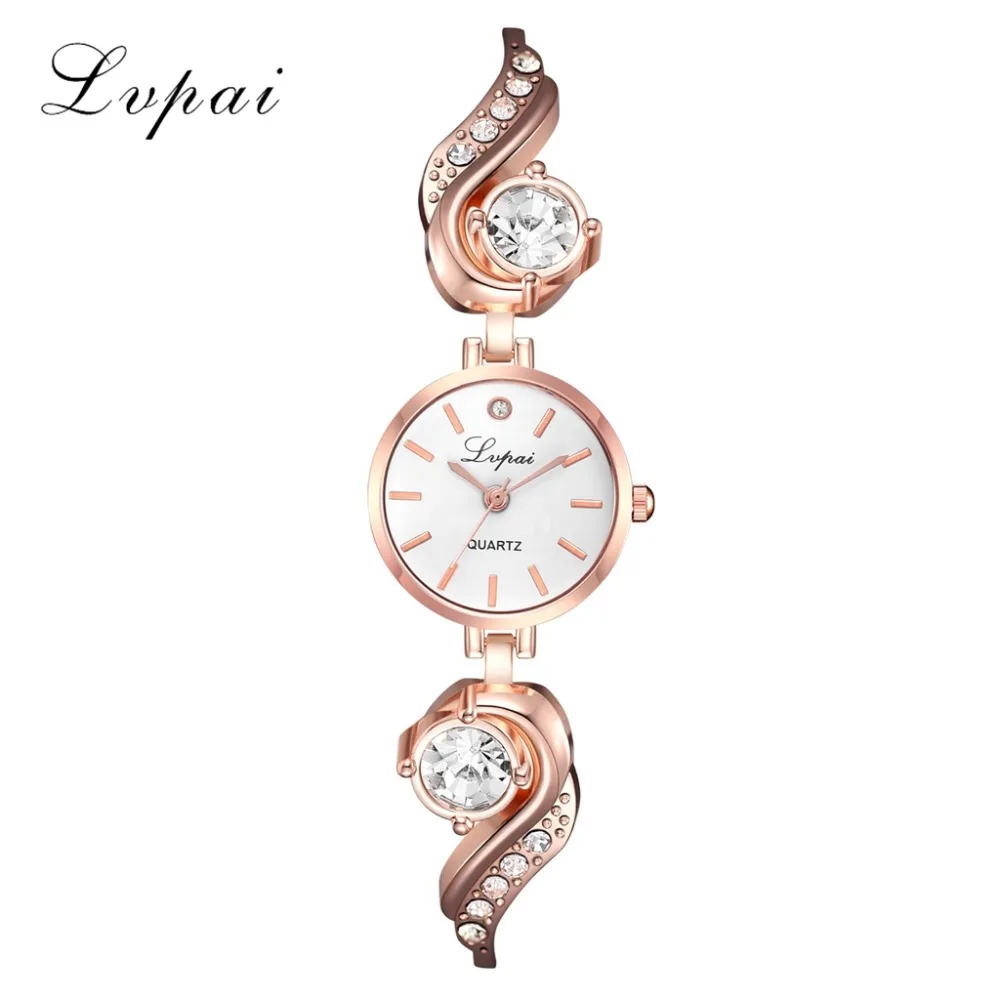 Часы Lvpai женские кварцевые брендовые Роскошные модные наручные цвет розовое