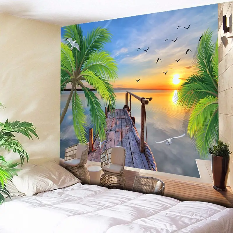 Psychedelic Sea Tapestry Wall Hanging Coconut Tree Sunlight Decorative Wall Carpets Large Wall Tapestry Cheap Hippie Art Blanket
Psychedelic Sea Tapestry Wall Hanging Coconut Tree Sunlight Decorative Wall Carpets Large Wall Tapestry Cheap Hippie Art Blanket