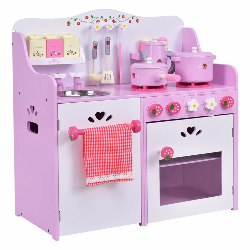 Goplus Kids Wooden Pretend Play Set Kitchen Cook Toy Pink Strawberry Pretend Cooking Playset Toddler Baby Gifts New TY570391
Goplus Kids Wooden Pretend Play Set Kitchen Cook Toy Pink Strawberry Pretend Cooking Playset Toddler Baby Gifts New TY570391
