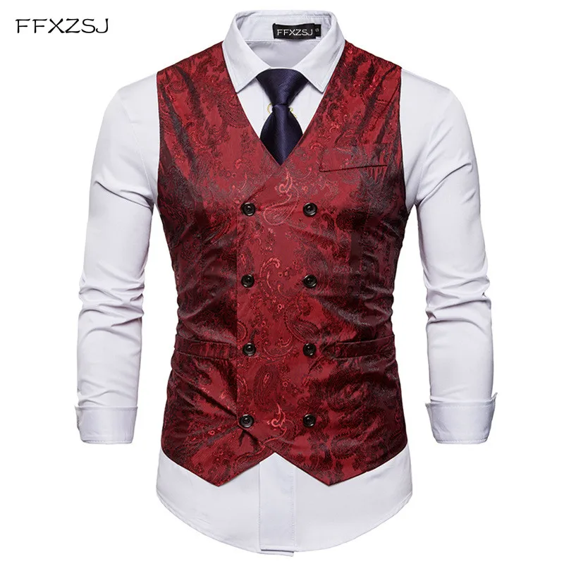 Men Double Breasted Dress Vests Chaleco Sleeveless Gilet Slim Printed Sleeveless Waistcoat Men Suit Hombre For Party Wedding
Men Double Breasted Dress Vests Chaleco Sleeveless Gilet Slim Printed Sleeveless Waistcoat Men Suit Hombre For Party Wedding