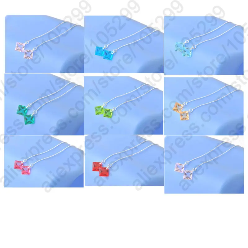 925 Sterling Silver Thread Box Chains Earrings Austrian Crystal Zircon DIY Jewelry Multi colors
925 Sterling Silver Thread Box Chains Earrings Austrian Crystal Zircon DIY Jewelry Multi colors